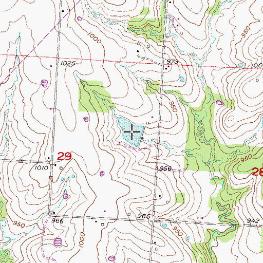 Topographic Map of Lone Pine Farm Lake Dam, MO
