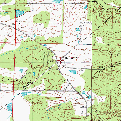 Topographic Map of Bethel Missionary Baptist Church, AR