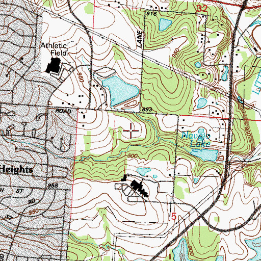 Topographic Map of Sunny Shores Dam, MO