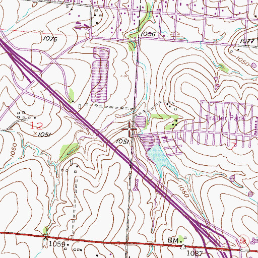 Topographic Map of Springdale Lake Dam, MO