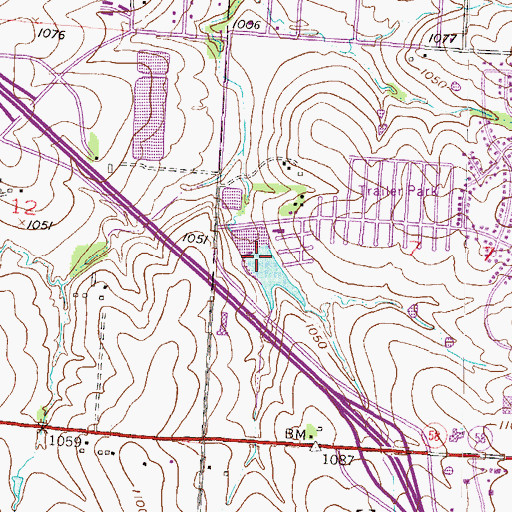 Topographic Map of Springdale Lake, MO