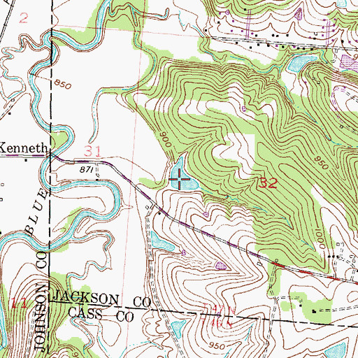 Topographic Map of Red Fox Farm Lake, MO