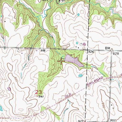 Topographic Map of Wilson Lake Dam, MO