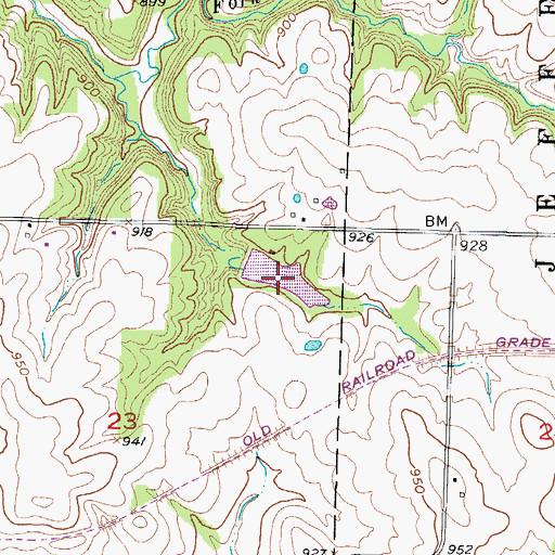 Topographic Map of Wilson Lake, MO