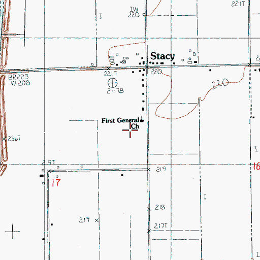 Topographic Map of First General Church, AR