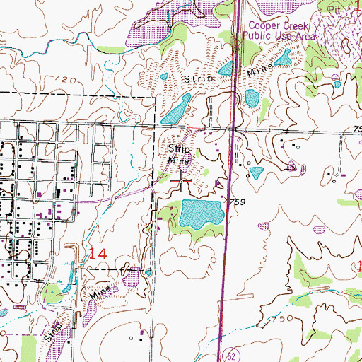 Topographic Map of Dickey Lake Dam, MO