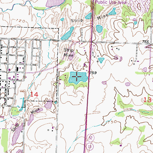 Topographic Map of June-Bug Lake, MO