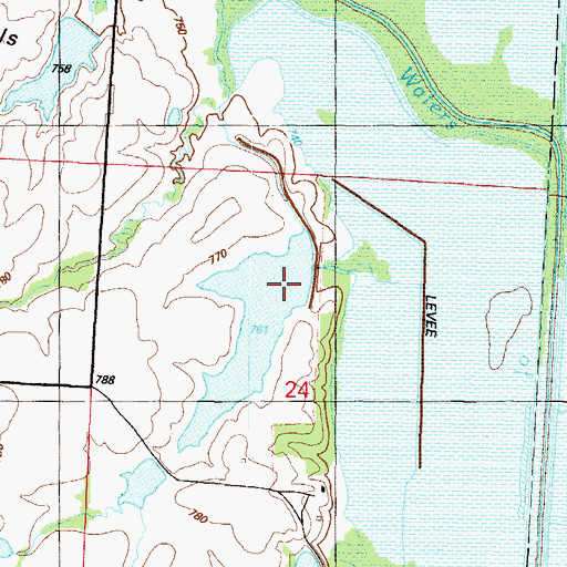 Topographic Map of Beisley Lake North Dam, MO