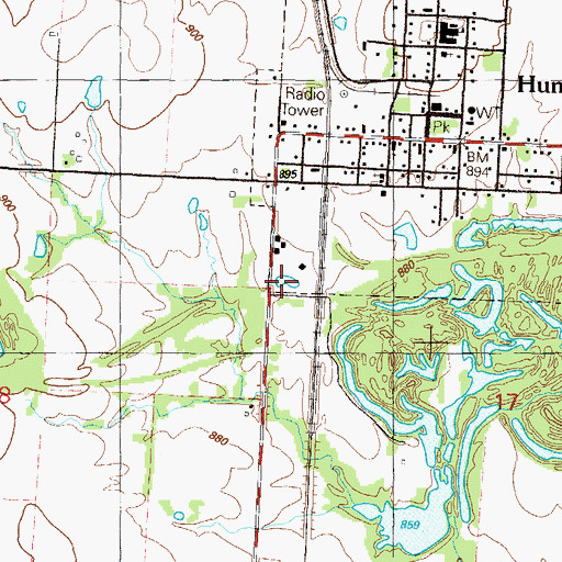 Topographic Map of Rainey Lake, MO