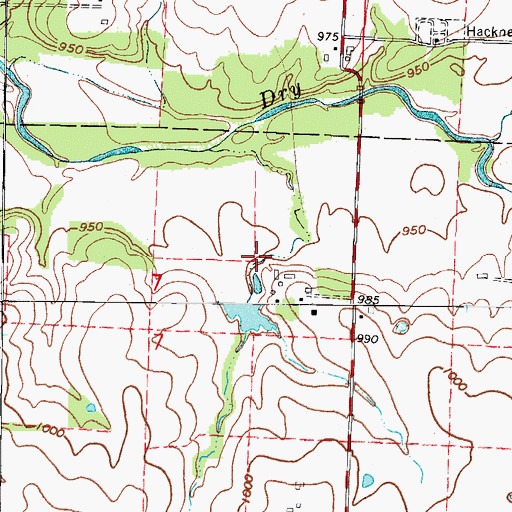 Topographic Map of Maple Lane Farms Lake Dam, MO