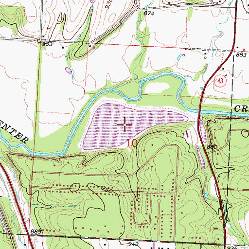 Topographic Map of Oscie Ora Acres Lake, MO