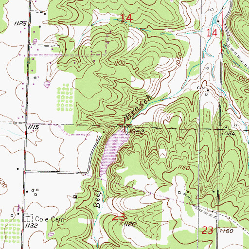 Topographic Map of Lake Mintahama Dam, MO