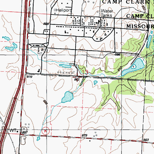 Topographic Map of Charles Vincent Dam, MO