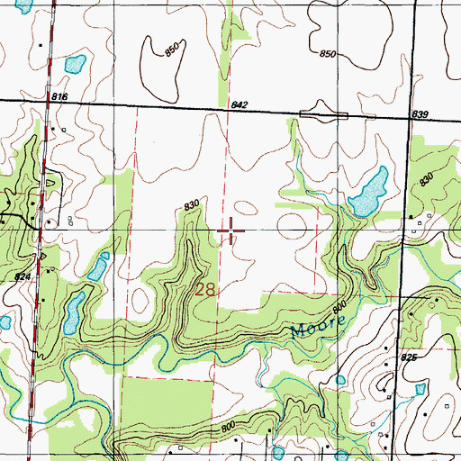Topographic Map of John L Cunningham Reservoir, MO