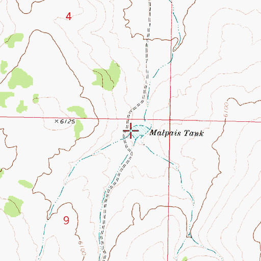 Topographic Map of Malpais Tank, AZ