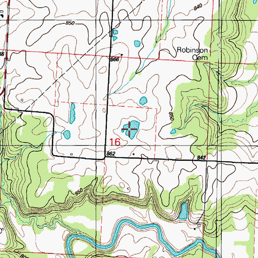 Topographic Map of Marvin Vickers Lake, MO