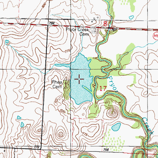 Topographic Map of W S Charles Lake, MO