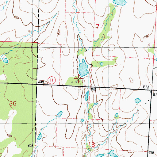 Topographic Map of Jantz Dam, MO