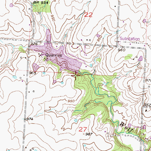 Topographic Map of Peculiar City Reservoir Dam, MO