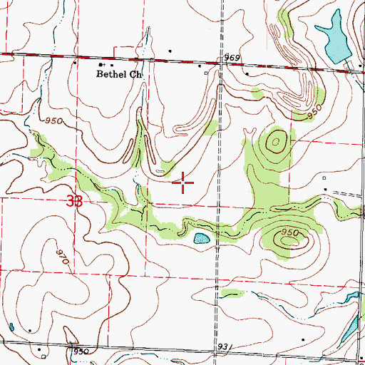 Topographic Map of Tidballs Lake, MO