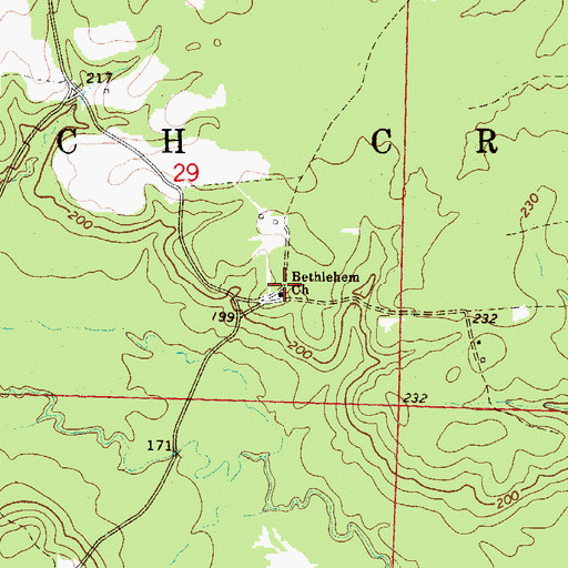 Topographic Map of Bethlehem Baptist Church, AR