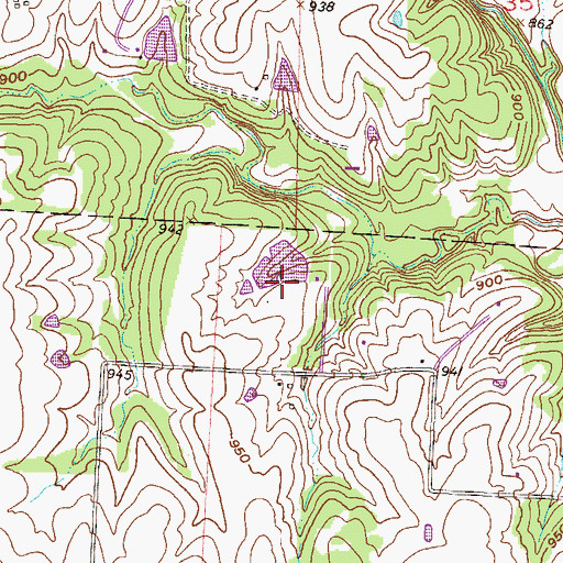 Topographic Map of Bartlett Lake Dam, MO