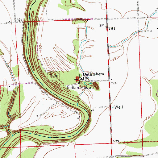 Topographic Map of Bethlehem Baptist Church, AR