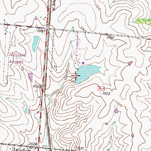 Topographic Map of Spring Lake Dam, MO