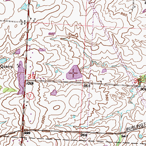 Topographic Map of Twin Pines Country Club Lake, MO