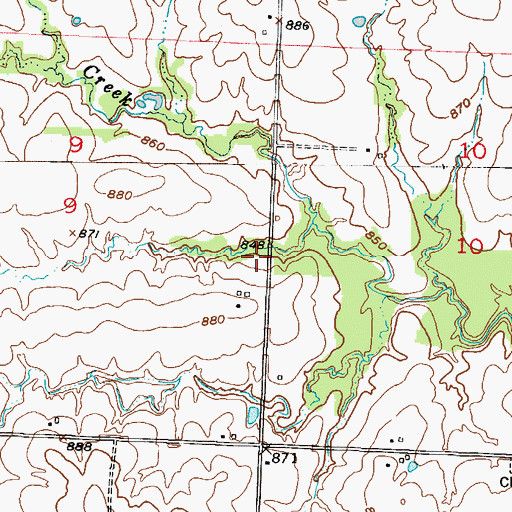 Topographic Map of Schrock Lake Dam, MO