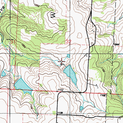 Topographic Map of Vanderford Number Two Dam, MO