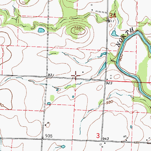 Topographic Map of Berryhill Lake Dam, MO