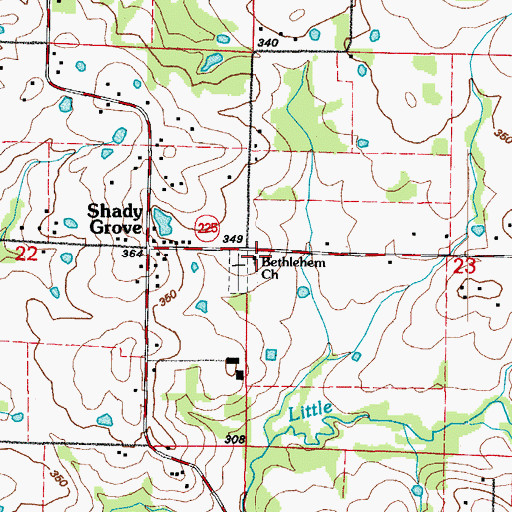 Topographic Map of Bethlehem Baptist Church, AR