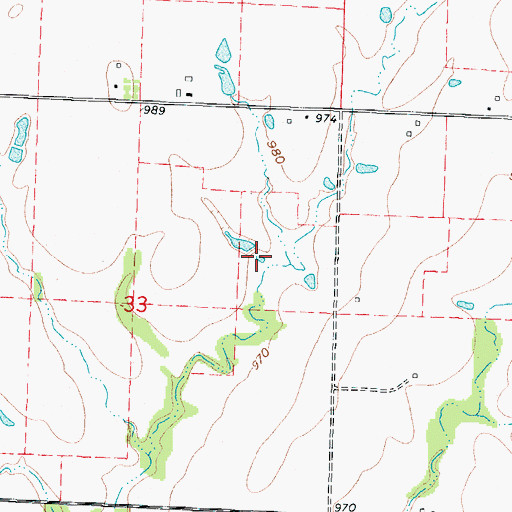 Topographic Map of Cass Lake, MO
