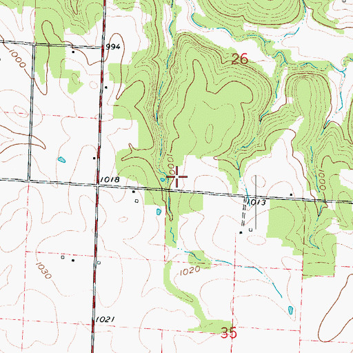Topographic Map of Number 706 Dam, MO