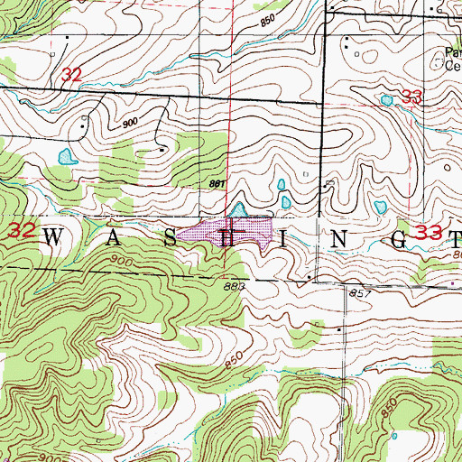 Topographic Map of Hickman Lake, MO