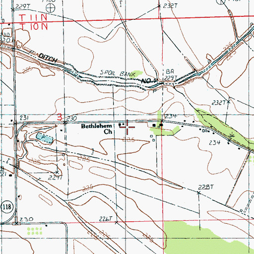 Topographic Map of Bethlehem Church, AR