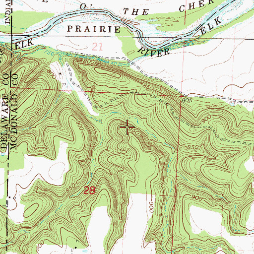 Topographic Map of Fisher Lake Dam, MO