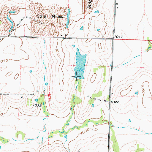 Topographic Map of Winningham Lake Dam, MO