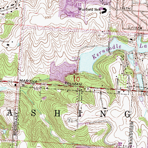 Topographic Map of Kernodle Lake Dam Number 2, MO