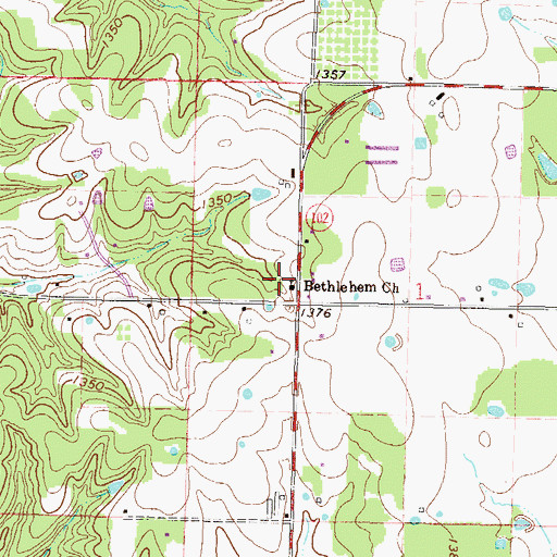 Topographic Map of Bethlehem Baptist Church, AR