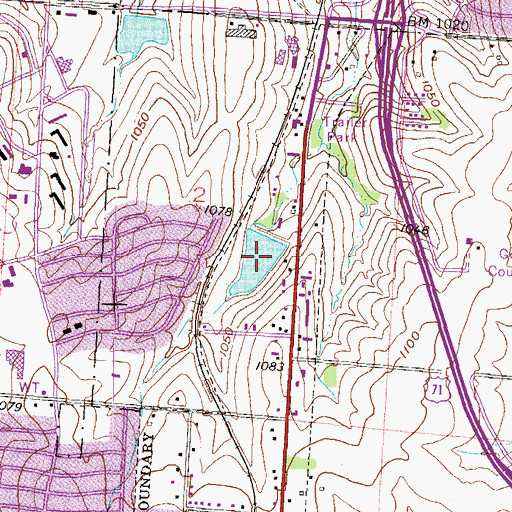 Topographic Map of Neff Lake, MO