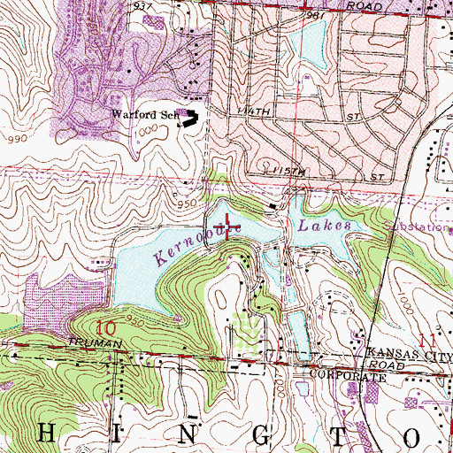 Topographic Map of Spring Lake Lower, MO