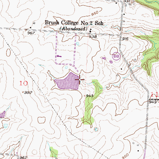 Topographic Map of Swan Lake Dam, MO