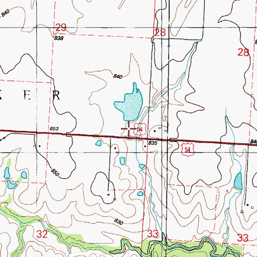 Topographic Map of Wilson Lake Dam, MO