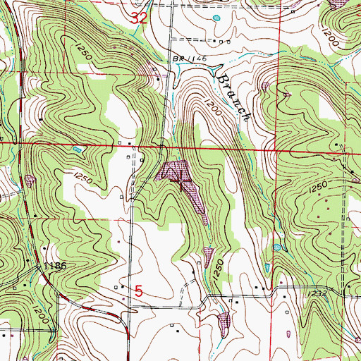 Topographic Map of Rainbow Lake, MO