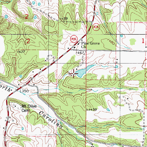 Topographic Map of F A Totten Lake Dam, MO