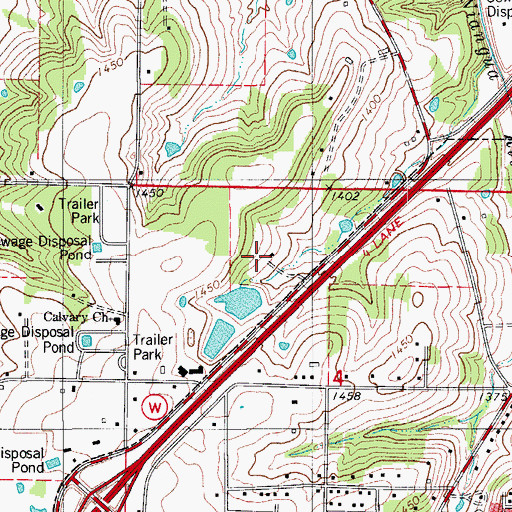 Topographic Map of Biggs Lower Lake Dam, MO