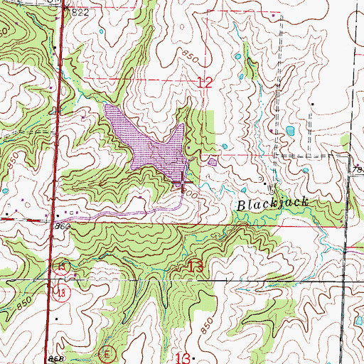 Topographic Map of Lake Pajastka Dam, MO
