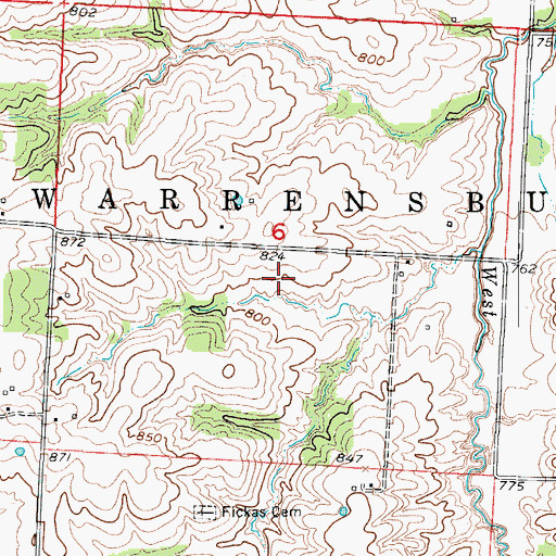 Topographic Map of Futurama Lake Dam, MO